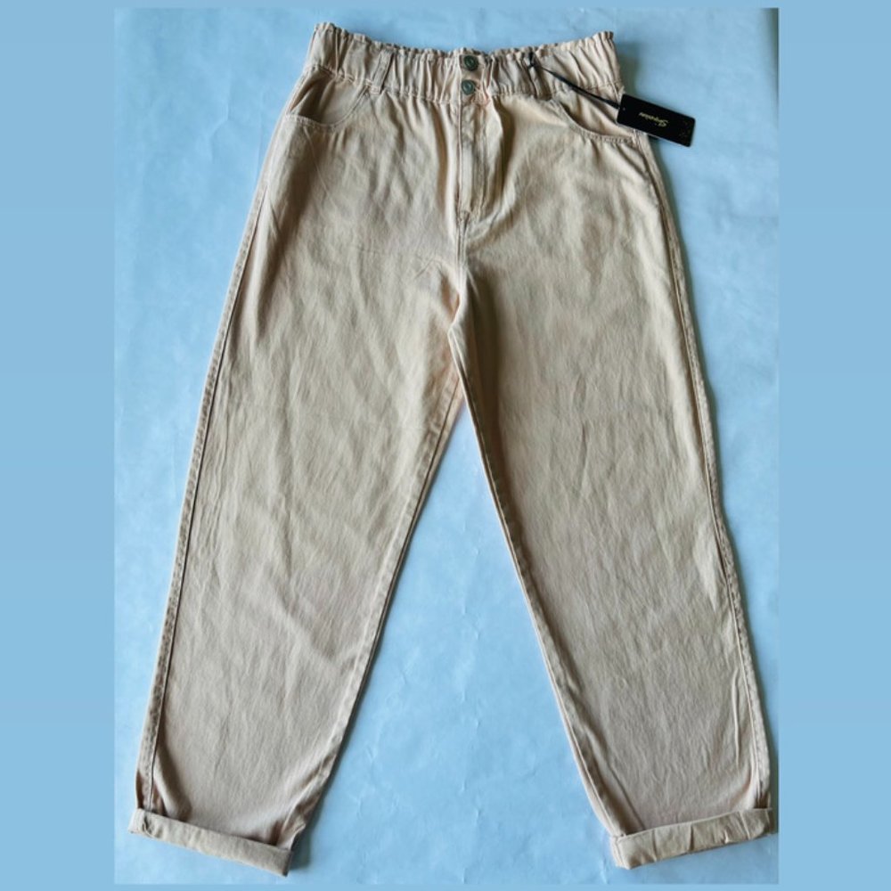 Shinestar Ruffle Waist Crop Pants Size Large